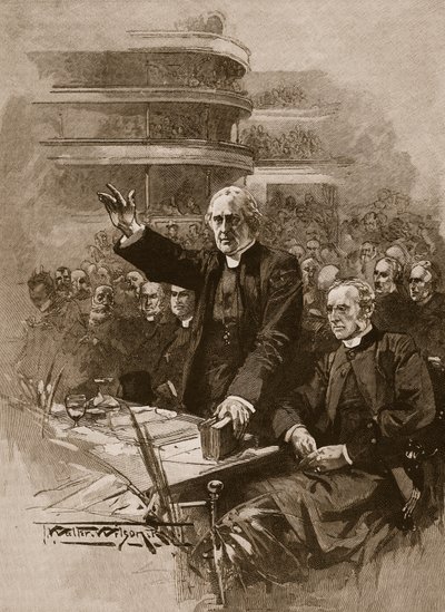 The Archbishop of Canterbury at the demonstration in the Royal Albert Hall, 1893 by Thomas Walter Wilson