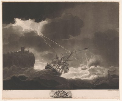 Lightning Strikes Two Ships During a Storm by Thomas Watson