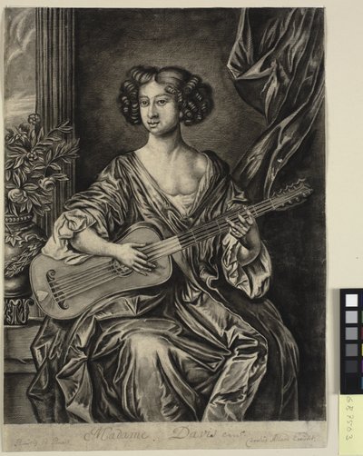 Lady Playing the Guitar, "Madame Davis"; after Sir Peter Lely