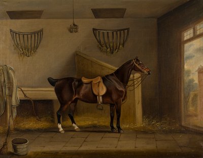 A Saddled Bay Hunter in a Stable by Thomas Weaver