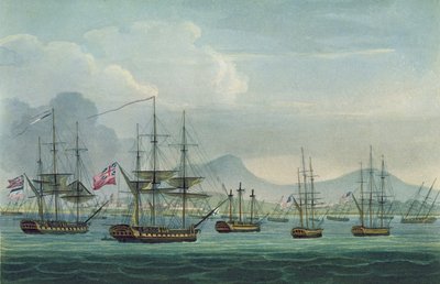 Capture of the Maria Riggersbergen on October 18th, 1806, Engraved by J. Bailey for 