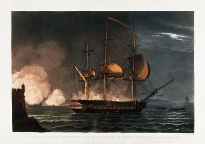 Cutting Out the Hermione from the Harbour of Porto Cavallo, October 25th 1799, c.1812-1816 by Thomas Whitcombe