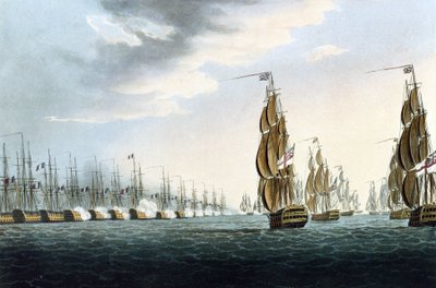 The Battle of Abukir (or Battle of the Nile, Egypt), August 1 by Thomas Whitcombe