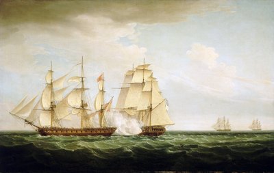 The combat maneuvers of the British ship 