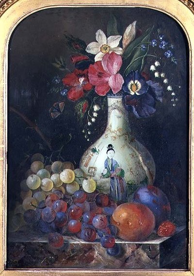 Still Life of Daffodils and Irises in a Chinese Vase by Thomas Whittle