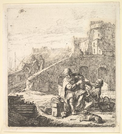 Lazarillo Stealing Grapes from the Poor Blind Beggar by Thomas Wijck
