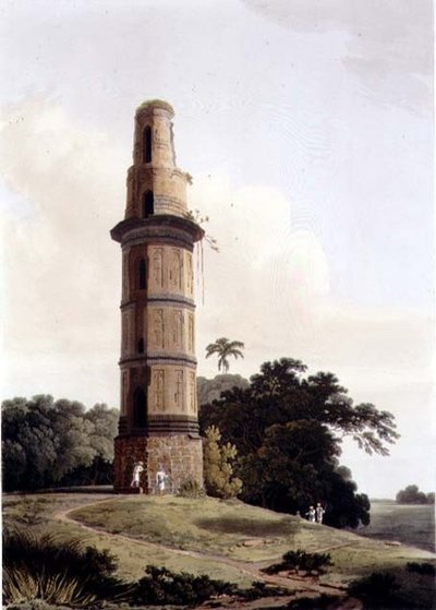 A Minar at Gour, plate XXIII by Thomas und William Daniell