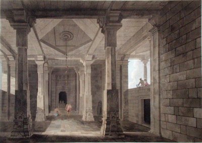 Part of the Interior of a Hindoo Temple at Deo, in Bahar, plate VI from 