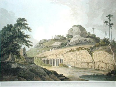 The Entrance of an Excavated Hindoo Temple at Mavalipuram, plate 53 from 