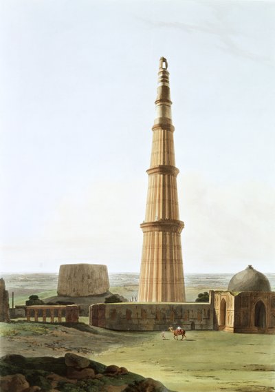 The Qutb Minar near Delhi by Thomas und William Daniell