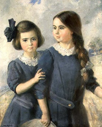 Portrait of Gwynneth and Norah Langton Thompson by Thomas William Roberts