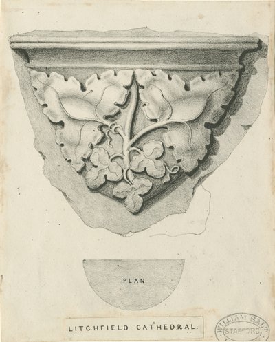 Interior of Lichfield Cathedral - Carved Foliage by Thomas Witlam Atkinson