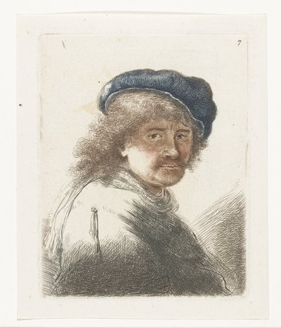 Self-Portrait in a Cap and Scarf with the Face Dark: Bust by Thomas Worlidge