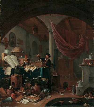 An Alchemist in his Study by Thomas Wyck