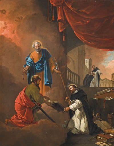 The Vision of Saint Dominic, with Saint Dominic Blessing Two Missionary Friars Beyond by Thomas Wyck