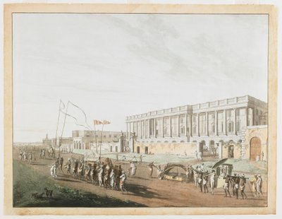 The New Court House and Chandpam Ghaut from the Views of Calcutta by Thomas und William Daniell