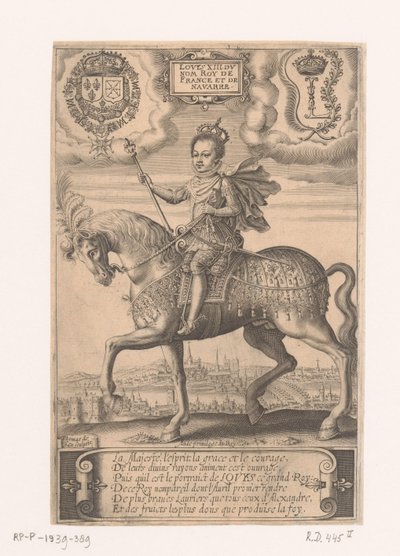 Portrait of Louis XIII on Horseback, with a View of Paris in the Background by Thomas de Leu