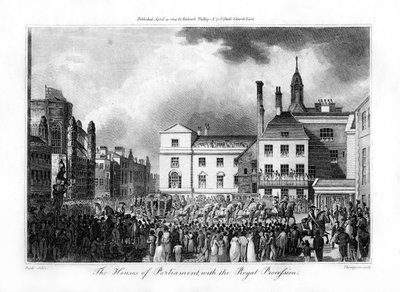 The House of Parliament, with the Royal Procession, London by Thompson