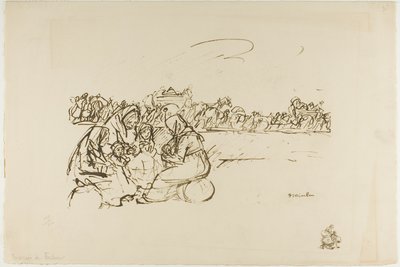 Evacuees from Verdun, plate thirty from Actualités by Théophile Alexandre Pierre Steinlen