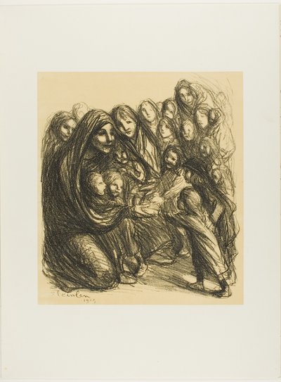 For the Daughters of Soldiers Killed on the Field of Honor, plate thirteen from Actualities by Théophile Alexandre Pierre Steinlen