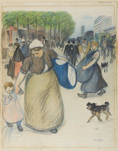 Street Scene by Théophile Alexandre Pierre Steinlen