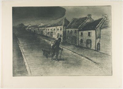 Tramp Passing Through a Sleeping Village by Théophile Alexandre Pierre Steinlen