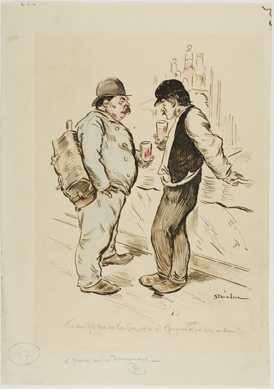 You make us bored with your Caesar, will it ever earn you a drink!... by Théophile Alexandre Pierre Steinlen