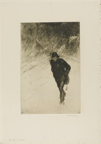 Vagabond in the Snow by Théophile Alexandre Pierre Steinlen