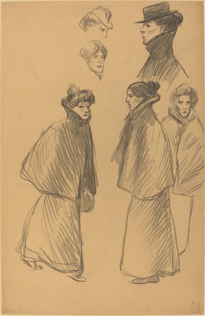 Figure Studies [recto] by Théophile Alexandre Steinlen
