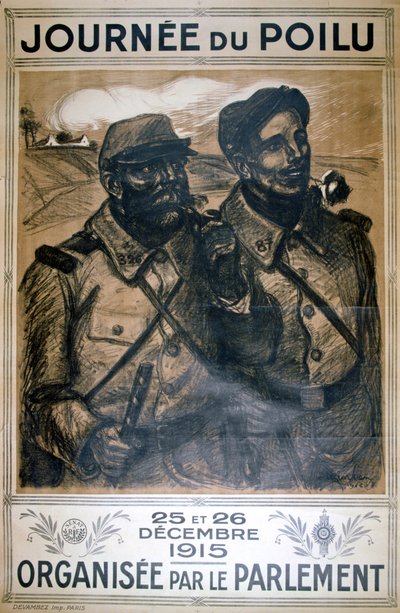 Journée du Poilu 25 et 26 Décembre 1915, French World War I poster by Théophile Alexandre Steinlen