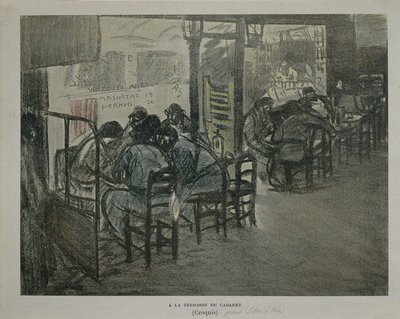 Paris on Terrace of Cafe by Théophile Alexandre Steinlen