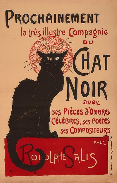 Soon the Very Illustrious Company of the Black Cat with Rodolphe Salis (2nd Version). France, 1896, Imp. Charles Verneau, Paris by Théophile Alexandre Steinlen