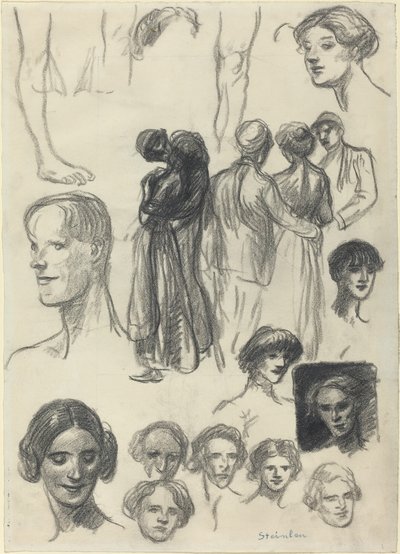 Sheet of Sketches by Théophile Alexandre Steinlen