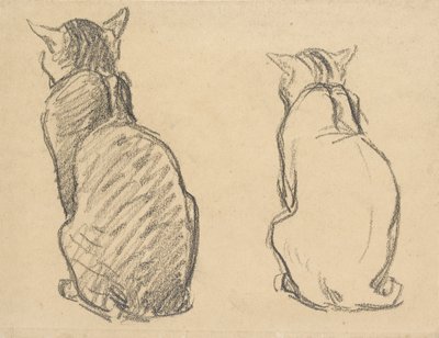 Two Studies of a Cat, early 20th century by Théophile Alexandre Steinlen