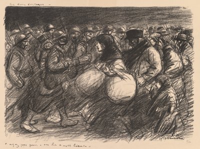 War Sketches: The Two Processions by Théophile Alexandre Steinlen