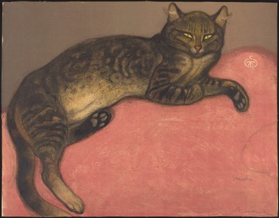 Winter: Cat on a Cushion by Théophile Alexandre Steinlen