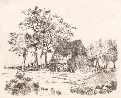A Thatched House Among Trees by Thorald Læssøe