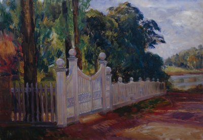 Summer Landscape with Garden Fence and Gate by Thorolf Holmboe