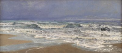Gray Day at the North Sea with Surf by Thorvald Niss