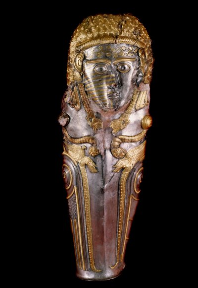Gold and Silver Cnemide from the Treasure of Vratza by Thracian Thracian