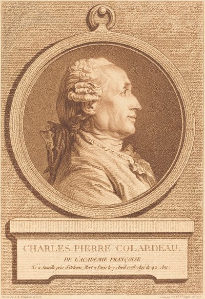 Charles Pierre Colardeau by Thérèse Éléonore Lingée after Louis Rolland Trinquesse