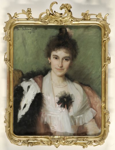 Amelia Eliza van Leeuwen (1862-1923). Wife of Christiaan Bernard Tilanus, Surgeon and Orthopedist in Amsterdam by Thérèse Schwartze (signed by artist)