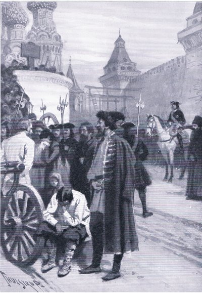 Execution of the Strelitz by command of Peter the Great, illustration from Landmarks in European History published by Gresham Publishing Co, c.1920 by Thure de Thulstrup