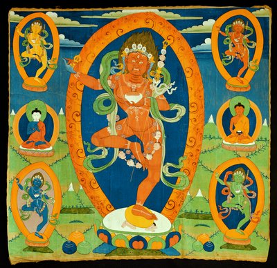 Thangka Painting Depicting The Dakini Vajravarahi, Tibetan by Tibetan School