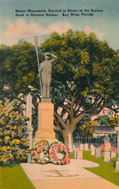 Maine monument, in Honor of Sailors Sunk in Havana Harbor. Key West, Florida, c1940s by Tichnor Brothers