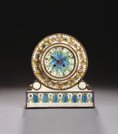 Favrile mosaic mantel clock by Tiffany and Company