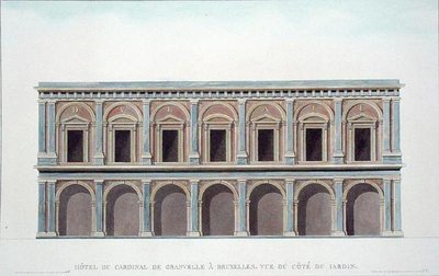 Residence of Cardinal de Granvelle, Brussels, View from the Garden, from Choix des Monuments, Edifices et Maisons les plus remarquables du Royaume des Pays-Bas by Pierre Jacques Goetghebuer, published 1827 by Tilman Francois (after) Suys