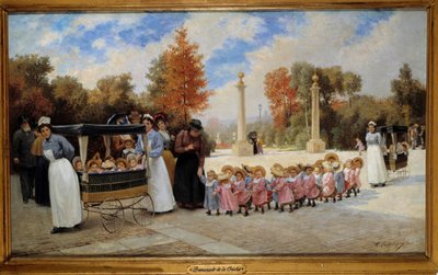 Walking from the Creche to the Tuileries by Timoleon Marie Lobrichon