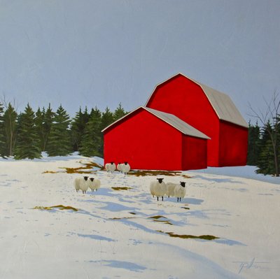 Sheep in the Snow by Tina Palmer