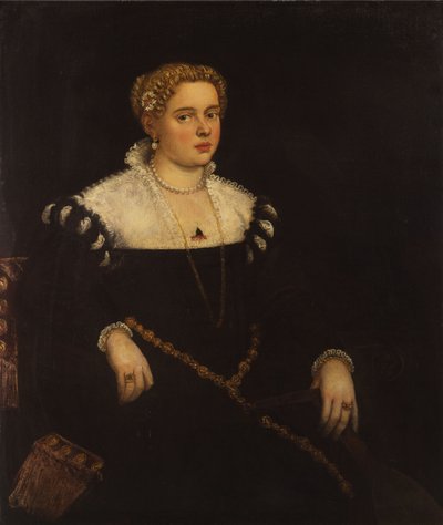Portrait of a Lady Holding a Mandolin by Tintoretto